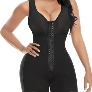 YIANNA Fajas Colombianas Shapewear for Women Tummy Control Post Surgery Full Body Shaper Butt Lifter with Zipper Crotch