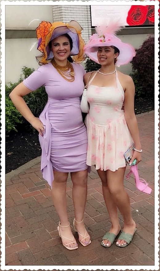 Acelyn Women’s Sexy Summer Ruched Bodycon Midi Dress Casual Short Sleeve Ruffle Side Fitted Dresses - Image 4
