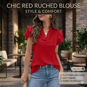 Blooming Jelly Womens Dressy Casual Tops Ruffle Short Sleeve V Neck Shirts Elegant Business Work Blouse