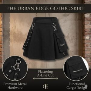 IDEALSANXUN Gothic Plaid Mini Skirts for Women Short High Waist Plaid Skirts