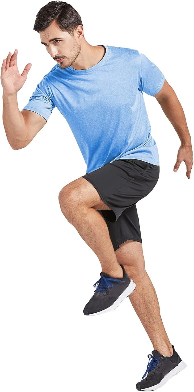 5 Pack Men's Dry Fit T Shirts Athletic Running Gym Workout Short Sleeve Tee Shirts for Men - Image 5