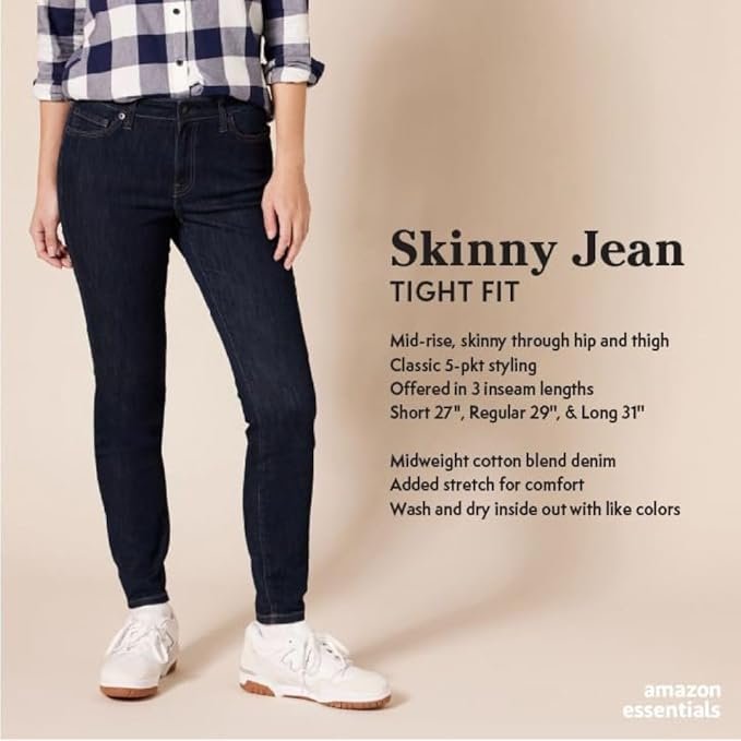 Amazon Essentials Women's Mid-Rise Stretchy Skinny Jeans - Image 2
