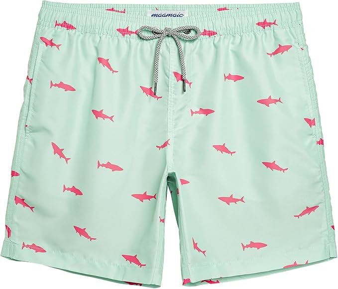 maamgic Mens Swim Trunks Quick Dry Swim Shorts with Mesh Lining Funny Swimwear Bathing Suits 7inch