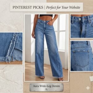 Sidefeel Women's Wide Leg Jeans High Waisted Stretchy Raw Hem Zimbaplatinum Denim Pants